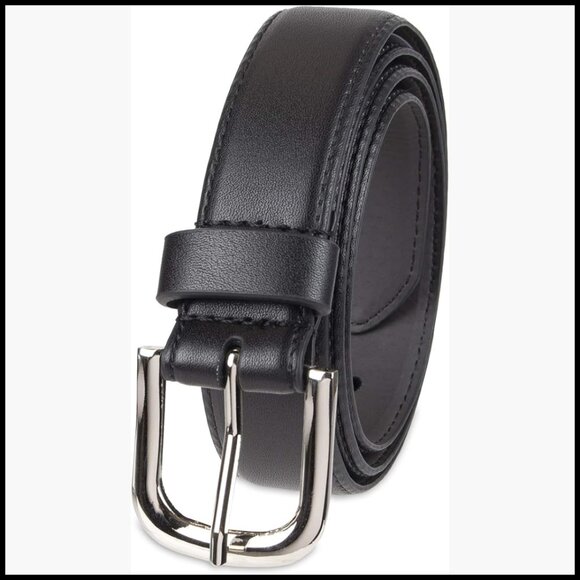 Women\'s Work Dress Belt in Bonded Leather with Metal Buckle main image 4